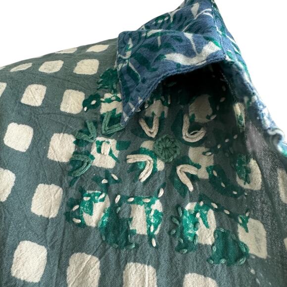 Marketplace Handwork of India Art to Wear Button Up Top Size XS/S Oversized - Picture 5 of 7